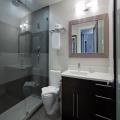 New full bathroom with heated floors, stone counters and shower. This bathroom is located off the m