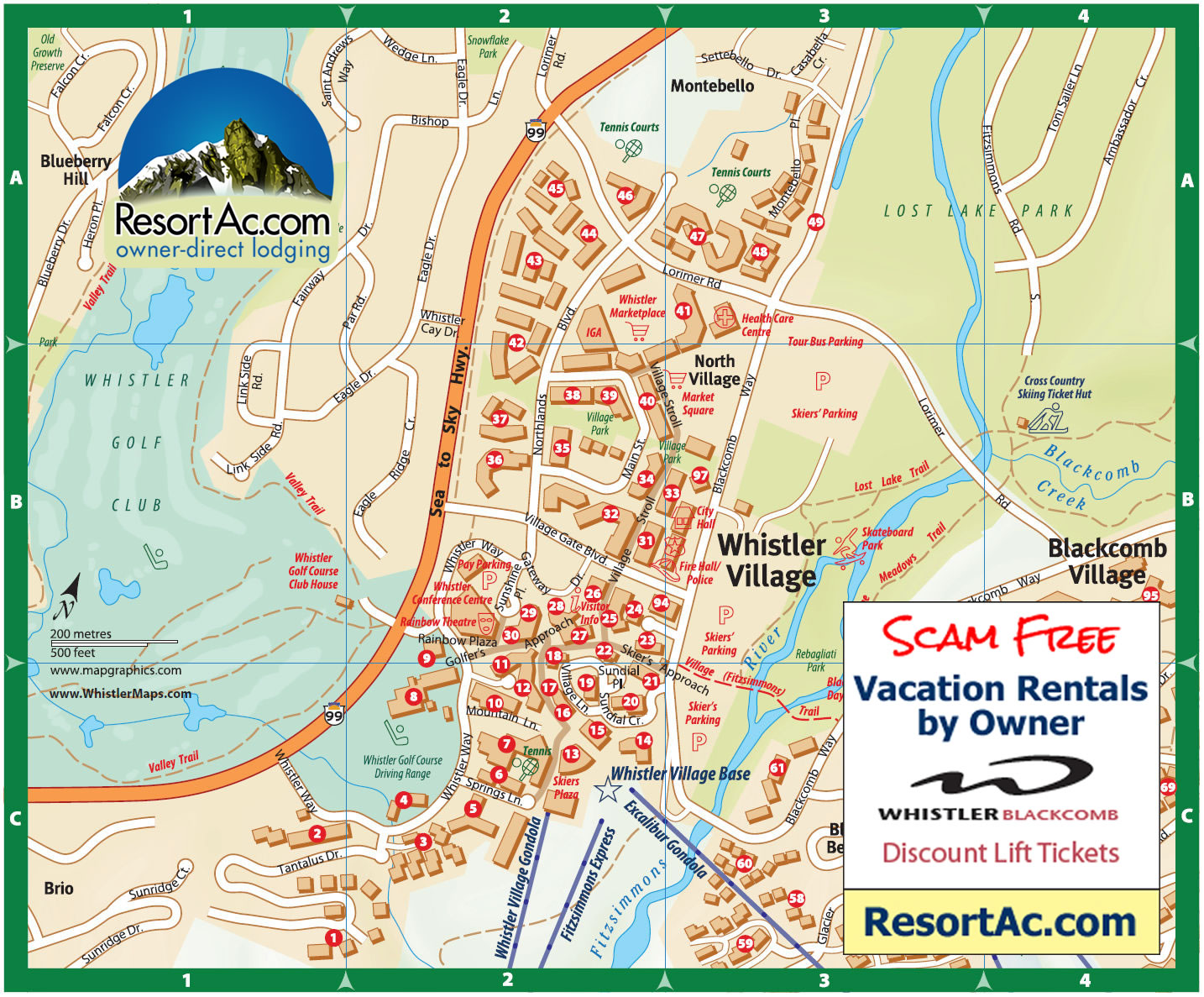 whistler map  village