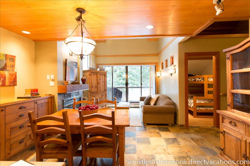 Whistler Accommodations - Open concept with heated flooring and wood burning fireplace - Rentals By Owner