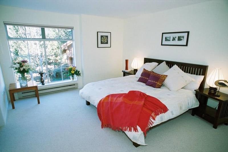 Whistler Accommodations - Snowy Creek stylish master bedroom. - Rentals By Owner