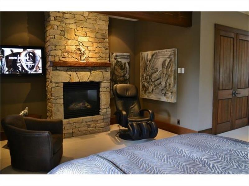 Whistler Accommodations - Luxury Chalet Bedroom Fireplace - Rentals By Owner
