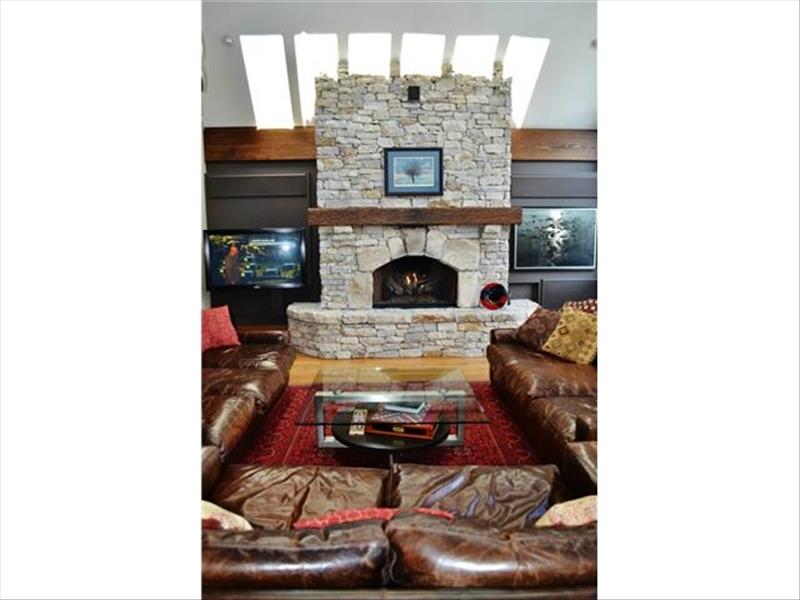 Whistler Accommodations - Living Room Fireplace in Whistler Chalet - Rentals By Owner