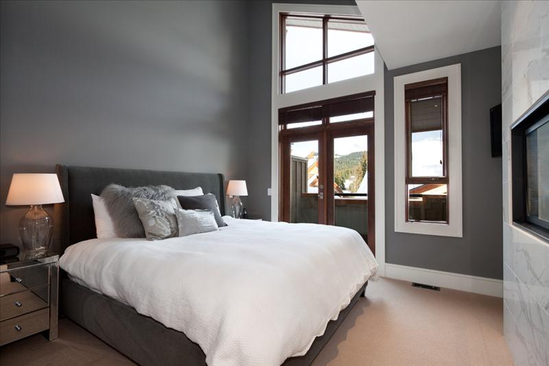 Whistler Accommodations - Master bedroom with ensuite bathroom with a see -thru fireplace to the soaker tub!  - Rentals By Owner