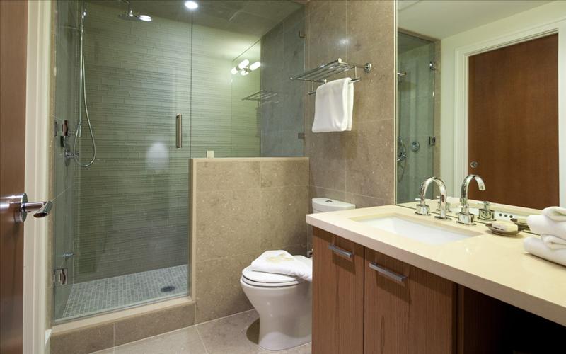 Whistler Accommodations - Third full bathroom including heated flooring and limestone shower seat, steam and heated floor - Rentals By Owner